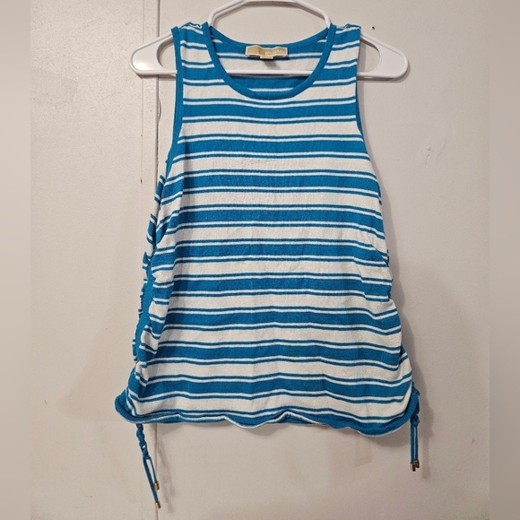 Micheal Michael Kors Blue and White Striped Sleeveless Top! - Picture 1 of 6